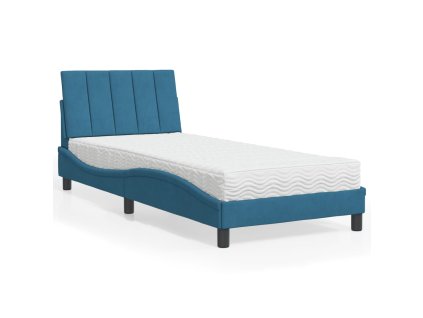 Postel s matrací Hanko modrá 90 x 190 cm samet 3208572