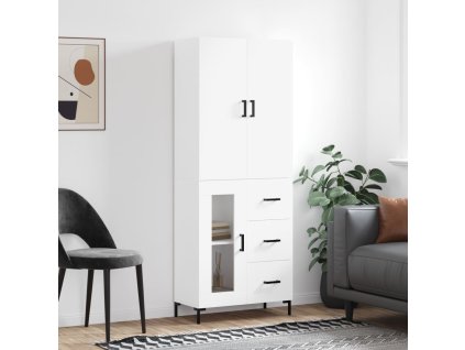 Skříň highboard bílá 69,5 x 34 x 180 cm kompozitní dřevo 3195955