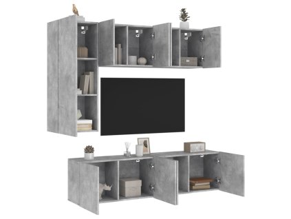 5dílná obývací stěna betonově šedá kompozitní dřevo 3216467