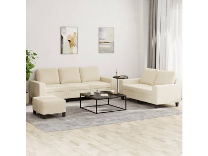 3dílná sedací souprava krémová textil 3201908