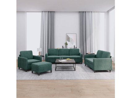 4dílná sedací souprava tmavě zelená samet 3201946