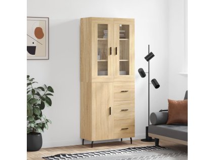 Skříň highboard dub sonoma 69,5 x 34 x 180 cm kompozitní dřevo 3198484