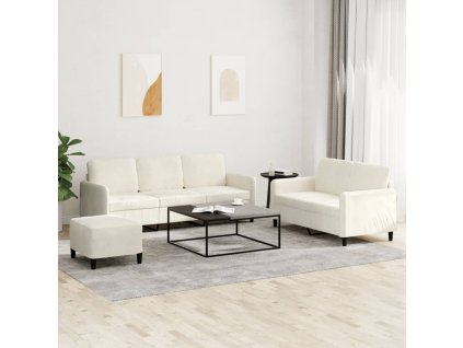 3dílná sedací souprava krémová samet 3202032