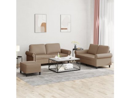 3dílná sedací souprava s poduškami cappuccino umělá kůže 3202159