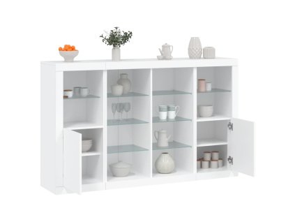 Příborníky s LED osvětlením 3 ks bílé kompozitní dřevo 3209135