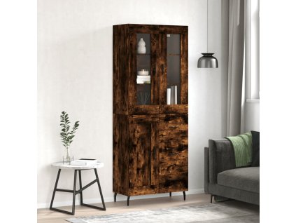 Skříň highboard kouřový dub 69,5 x 34 x 180 cm kompozitní dřevo 3198678