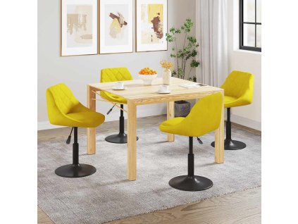 Otočné jídelní židle 4 ks hořčicově žluté samet 3088798
