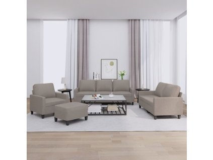4dílná sedací souprava s poduškami taupe textil 3201443