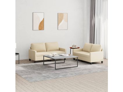 2dílná sedací souprava s poduškami krémová textil 3201446