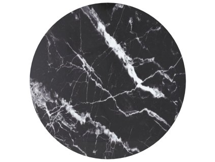 Stolní deska černá Ø 30 x 0,8 cm tvrzené sklo mramorový design 322261