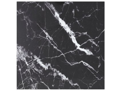 Stolní deska černá 60x60 cm 6 mm tvrzené sklo mramorový design 322271