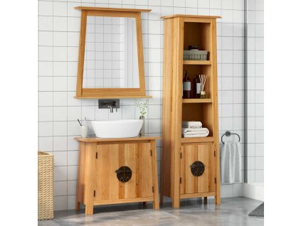 3dílná koupelnová sestava masivní borové dřevo 3223462