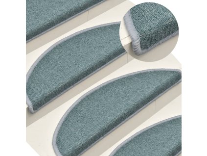 Schodové rohože 15 ks 56 x 17 x 3 cm mořsky modré půlkulaté 322362