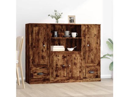 Highboardy 3 ks kouřový dub kompozitní dřevo 3185316