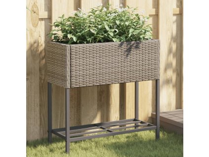 Zahradní truhlíky s policí 2 ks šedé 70 x 28 x 70 cm 3210512