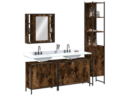 4dílná koupelnová sestava kouřový dub kompozitní dřevo 3214752