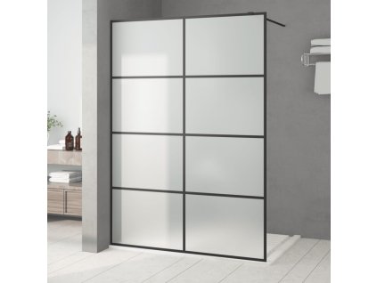 Sprchová zástěna walk-in černá 140 x 195 cm mléčné ESG sklo 152134