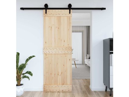 Dveře NARVIK 80 x 210 cm masivní borové dřevo 154431