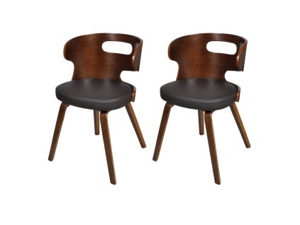 Jídelní židle 2 ks hnědé umělá kůže 240707