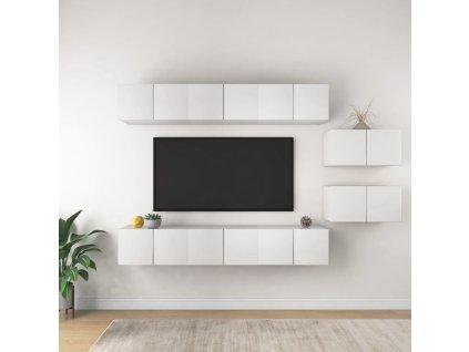 TV skříňky 8 ks bílé kompozitní dřevo 3078727