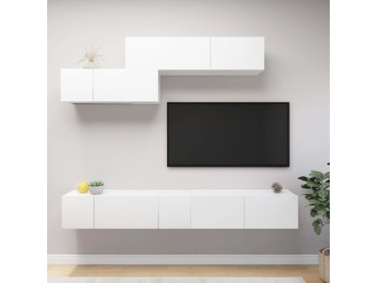 6dílný set TV skříněk bílý kompozitní dřevo 3078730
