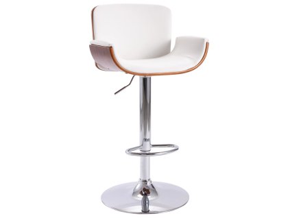 Barová židle bílá umělá kůže 287376