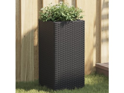 Zahradní truhlíky 2 ks černé 30 x 30 x 60 cm polyratan 3210516