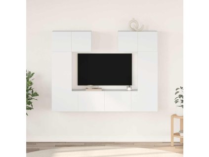 6dílný set TV skříněk bílý kompozitní dřevo 3078698