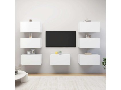 TV skříňky 7 ks bílé 30,5 x 30 x 60 cm kompozitní dřevo 3078743