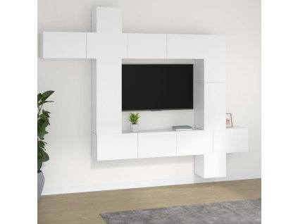 9dílný set TV skříněk bílý kompozitní dřevo 3114654