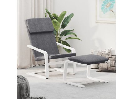 Relaxační křeslo s podnožkou tmavě šedé textil 3154414