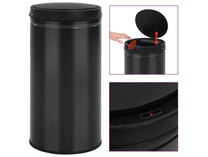 Odpadkový koš s automatickým senzorem 60 l uhlíková ocel černý 322701