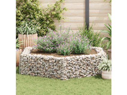 Šestihranný gabionový vyvýšený záhon 200 x 173 x 40 cm 142536