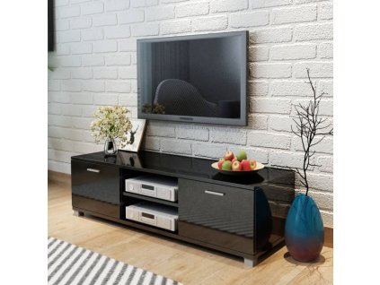 TV stolek černý s vysokým leskem 140 x 40,5 x 35 cm 243044