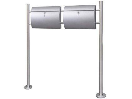 Dvojitá poštovní schránka se stojanem nerezová ocel 271748