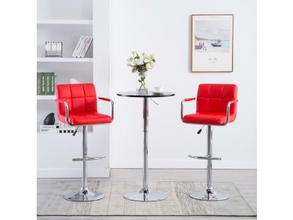 Barové stoličky 2 ks červené umělá kůže 323625