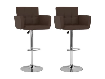 Barové stoličky 2 ks hnědé umělá kůže 323656