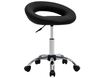 Pracovní židle na kolečkách černá umělá kůže 323664