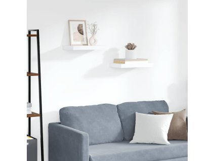 Plovoucí nástěnné police 2 ks bílé 40 x 23 x 3,8 cm MDF 323806