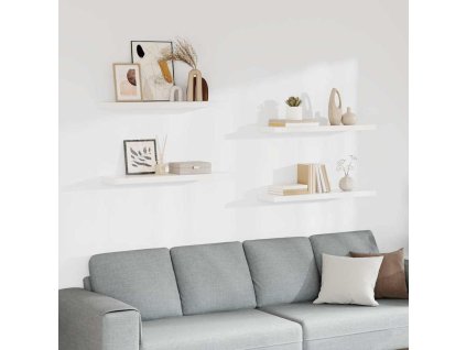 Plovoucí nástěnné police 4 ks bílé 90 x 23,5 x 3,8 cm MDF 323819