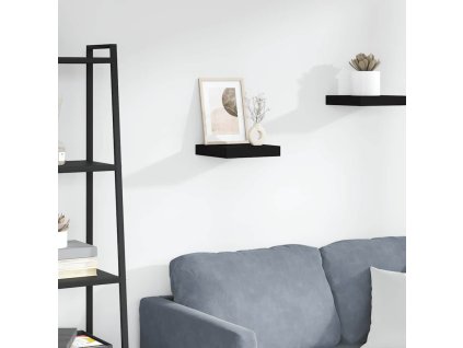 Plovoucí nástěnná police černá 23 x 23,5 x 3,8 cm MDF 323823