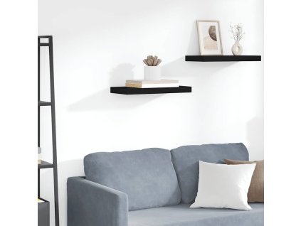 Plovoucí nástěnná police černá 50 x 23 x 3,8 cm MDF 323829