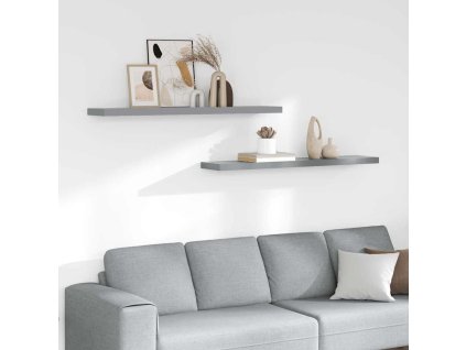 Plovoucí nástěnné police 2 ks šedé 120 x 23,5 x 3,8 cm MDF 323863