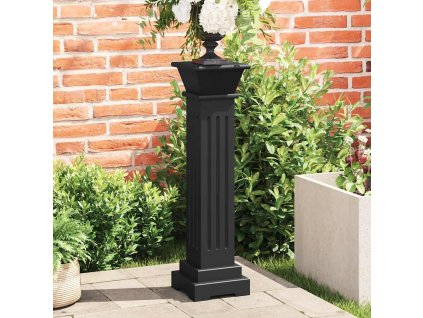 Stojan na květiny klasický čtvercový sloup černý 17x17x66cm MDF 323970
