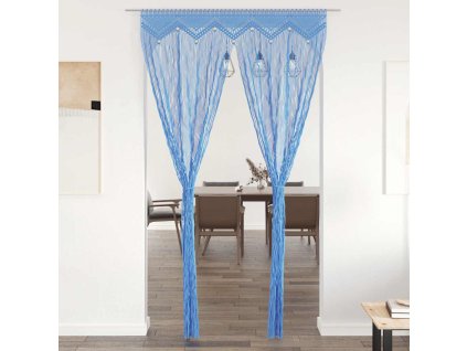 Macramé závěs modrý 140 x 240 cm bavlna 323986