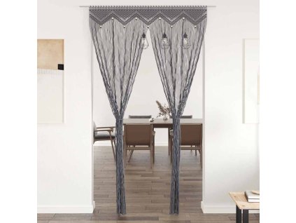 Macramé závěs antracitový 140 x 240 cm bavlna 323992