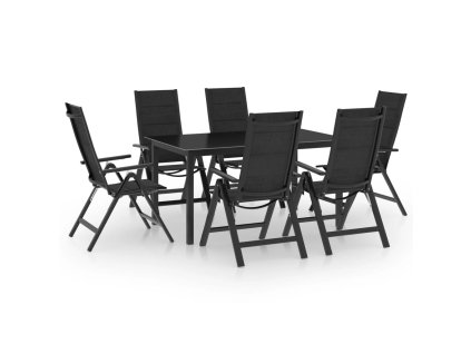 7dílný zahradní jídelní set hliník antracitový 3070638