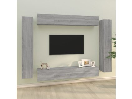 8dílný set TV skříněk šedý sonoma kompozitní dřevo 3114300