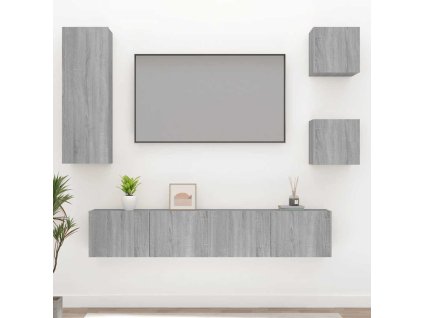 5dílný set TV skříněk šedý sonoma kompozitní dřevo 3114444
