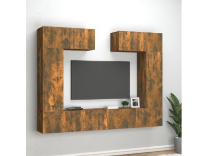 6dílný set TV skříněk kouřový dub kompozitní dřevo 3114467